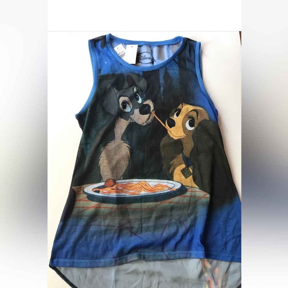 Disney lady and the tramp tank top shirt New M